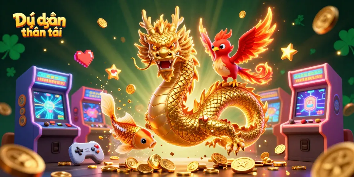 Boost your luck with Dự đoán thần tài today, featuring a dynamic scene of fortune and gaming.