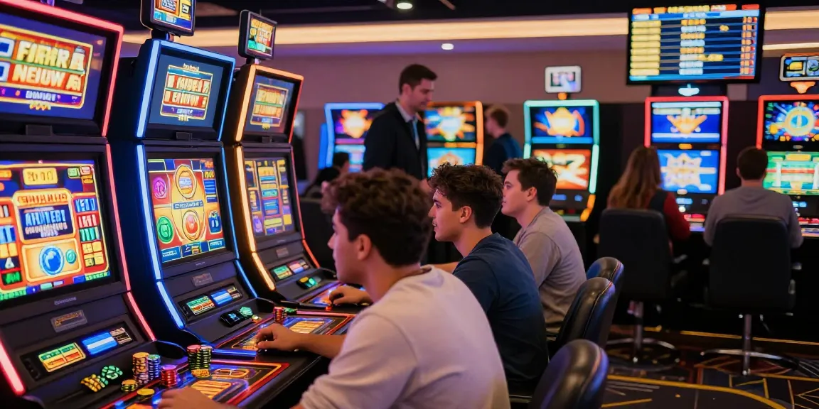 Exciting gaming environment with players enjoying link slot machines and vibrant displays in an online casino.