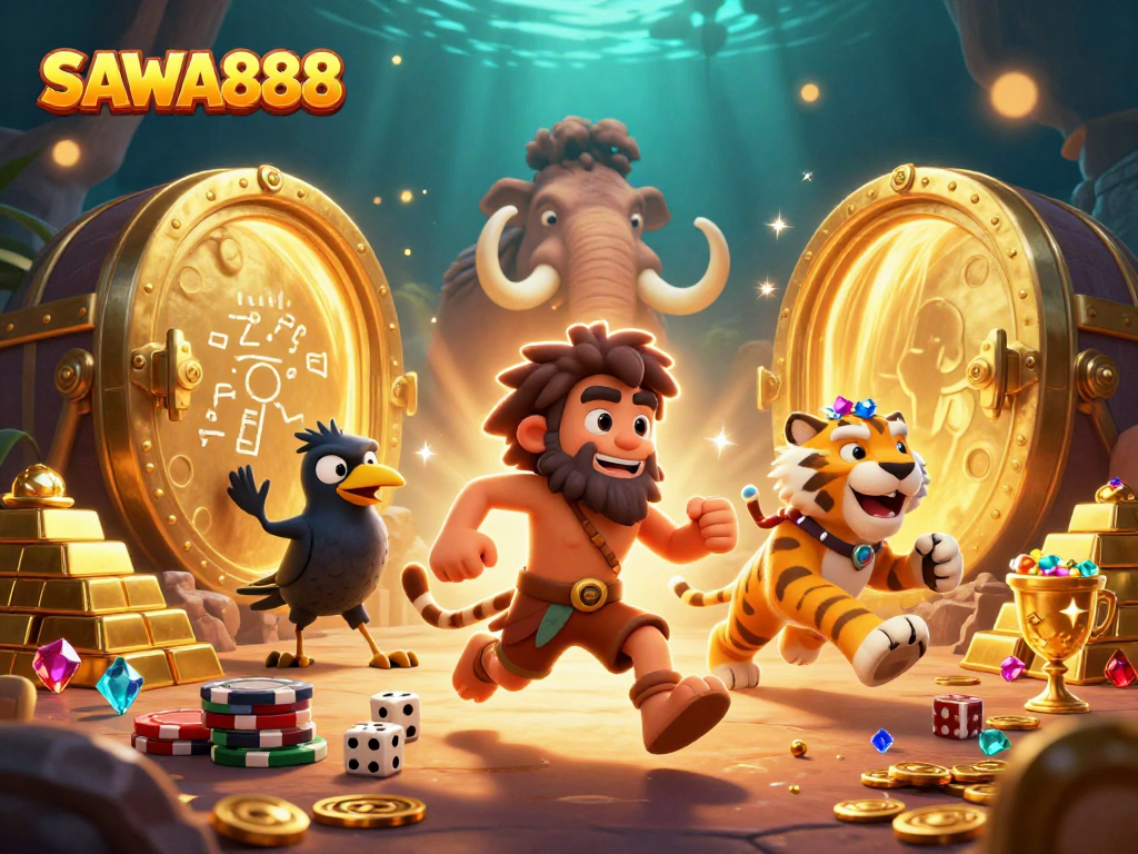 Experience the thrill of SAWA888 with exciting casino action featuring dynamic 3D characters.