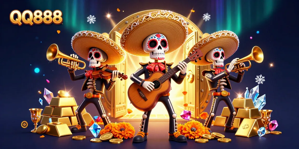 Engage in exciting gameplay at QQ888, featuring vibrant mariachis and sparkling treasures.