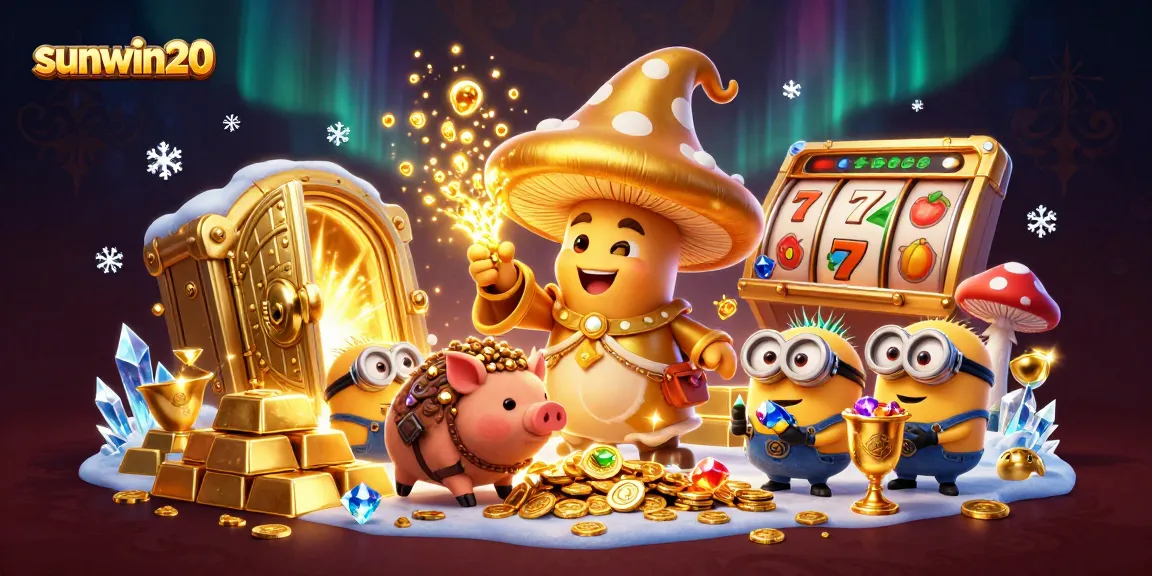 Win big with sunwin20 as mystical characters transform treasures into gold in this vibrant casino scene.