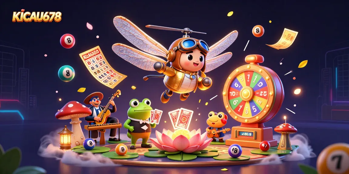 KICAU678 brings vibrant online gaming to life with a lively casino scene featuring dynamic characters and elements.