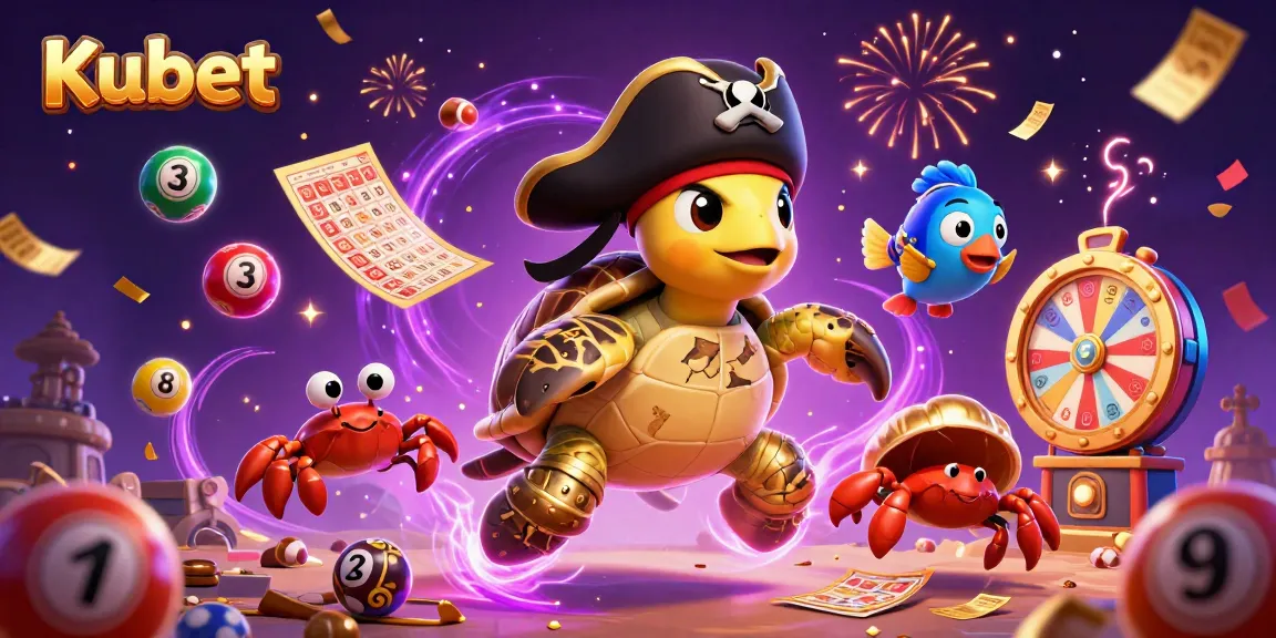 Kubet engages players with exciting lottery balls, a dynamic pirate-themed treasure scene.