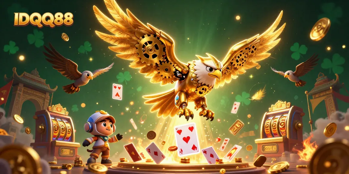 Engage with IDQQ88 and experience slot action in a vibrant, energetic 3D casino scene.