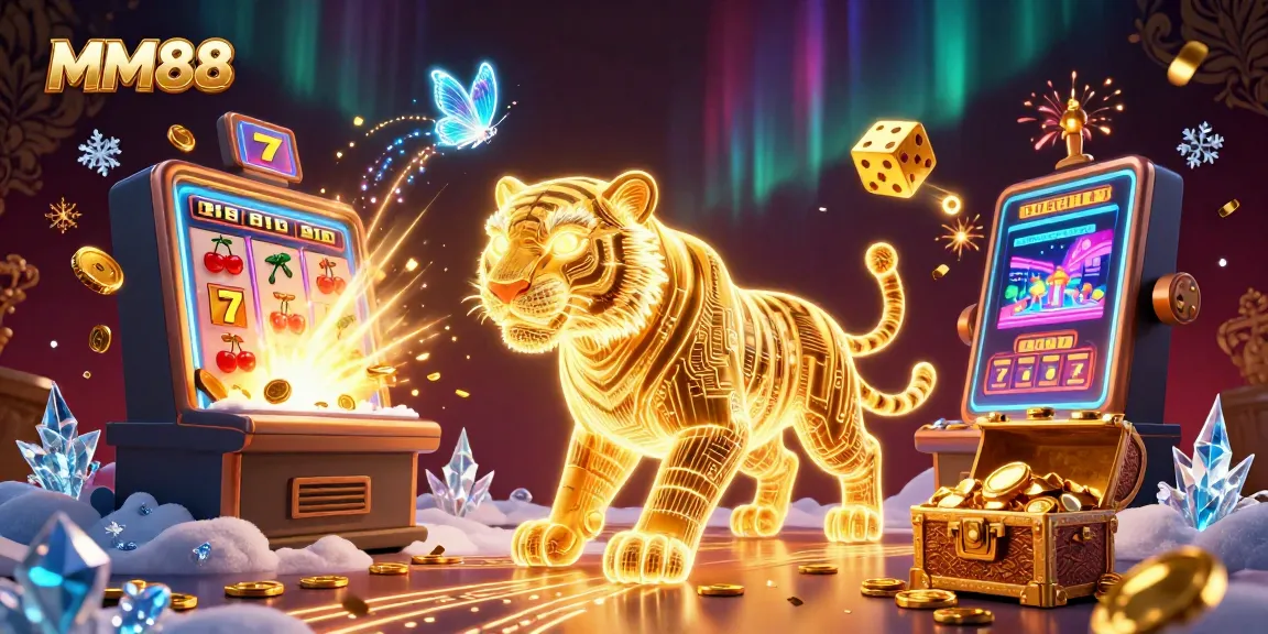 Experience thrilling moments at MM88 with a captivating neon-lit digital casino adventure.