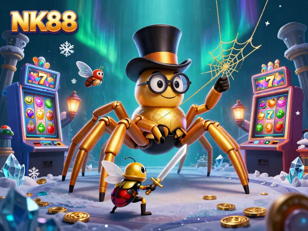 Experience thrilling gameplay with NK88's vibrant slot machines and engaging characters in a mystical casino.