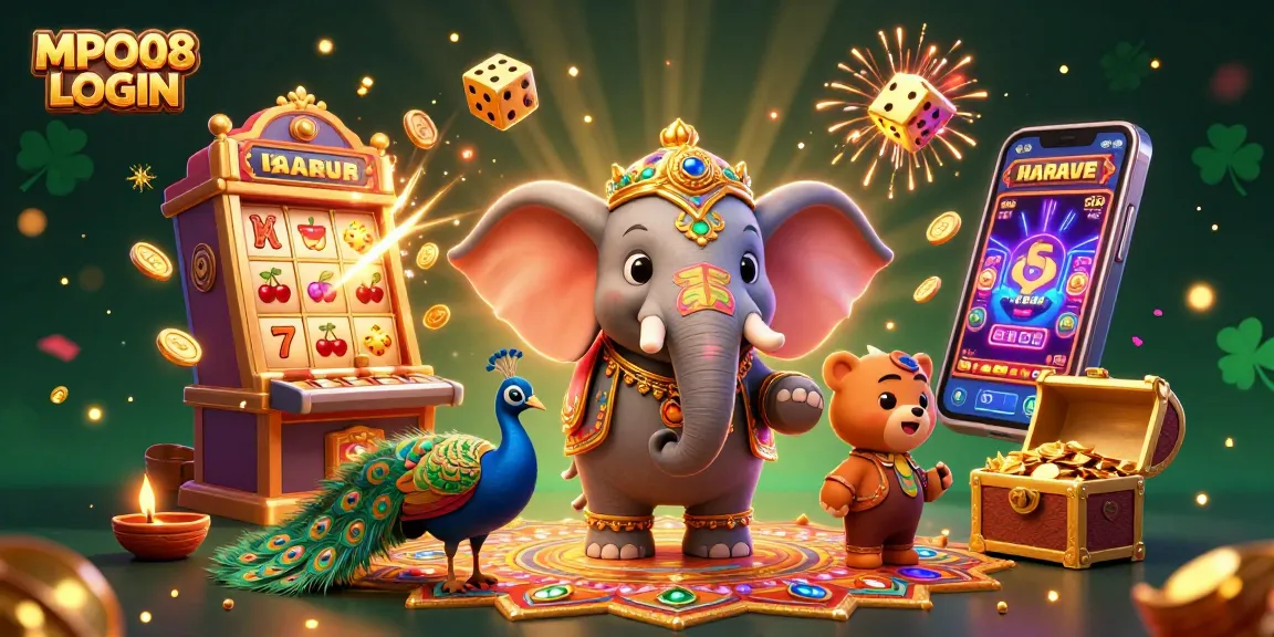 Experience exciting gameplay with MPO08 LOGIN featuring a vibrant elephant and peacock amidst casino elements