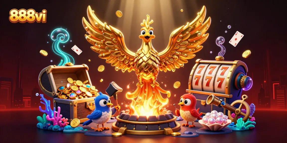 Experience the thrill of 888vi, where fortune awaits amid dynamic casino-themed elements.