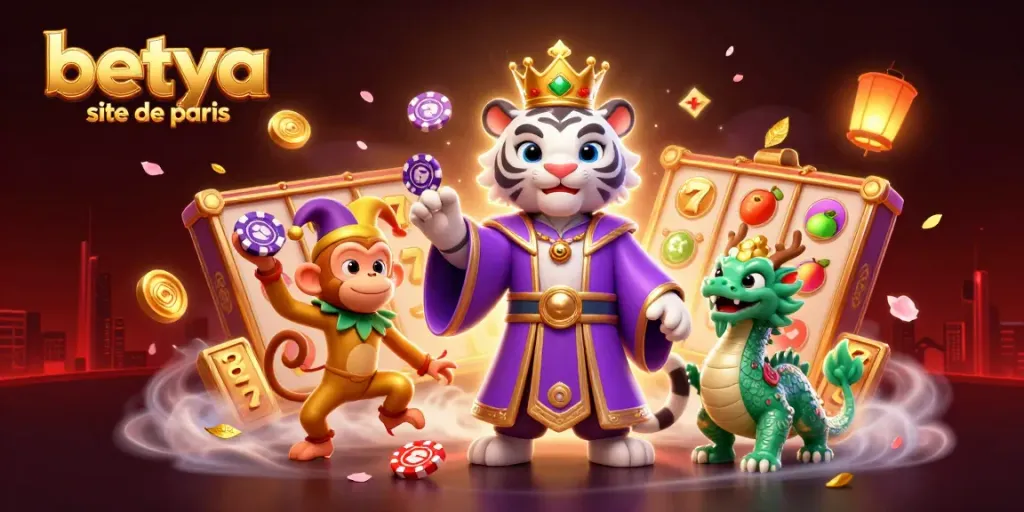 Experience the thrill at betya site de paris with an extravagant casino-themed illustration.