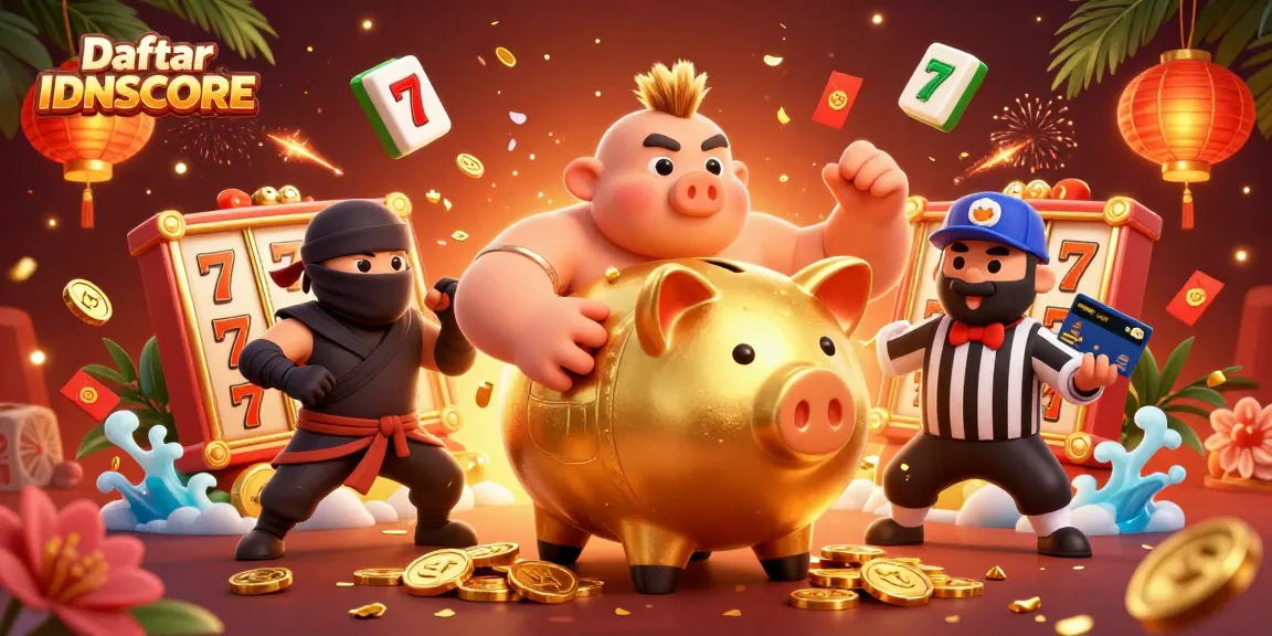 Engage with Daftar IDNSCORE while enjoying fast-paced casino action, featuring a dynamic scene with colorful game elements.