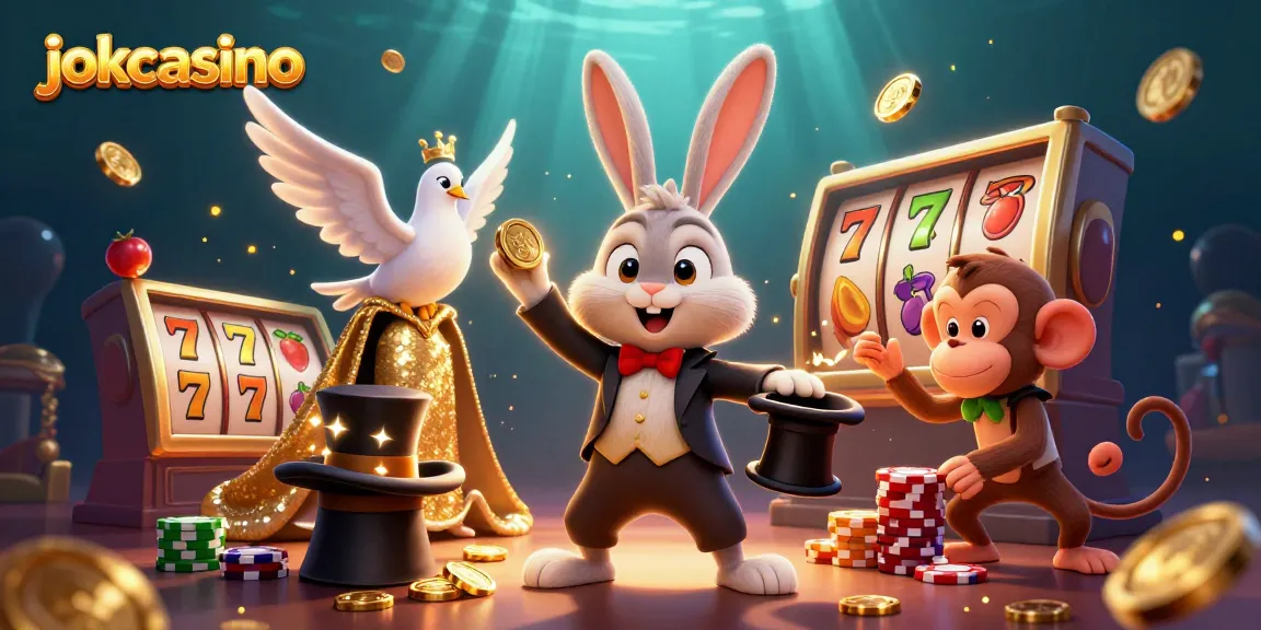 Experience excitement at jokacasino with a magical scene of cartoon characters engaging in thrilling jackpot play.