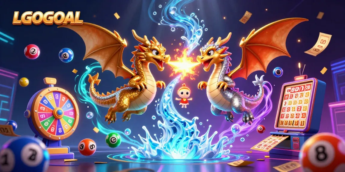 Engage with thrilling LGOGOAL gameplay featuring dynamic 3D dragons in a vibrant casino scene.